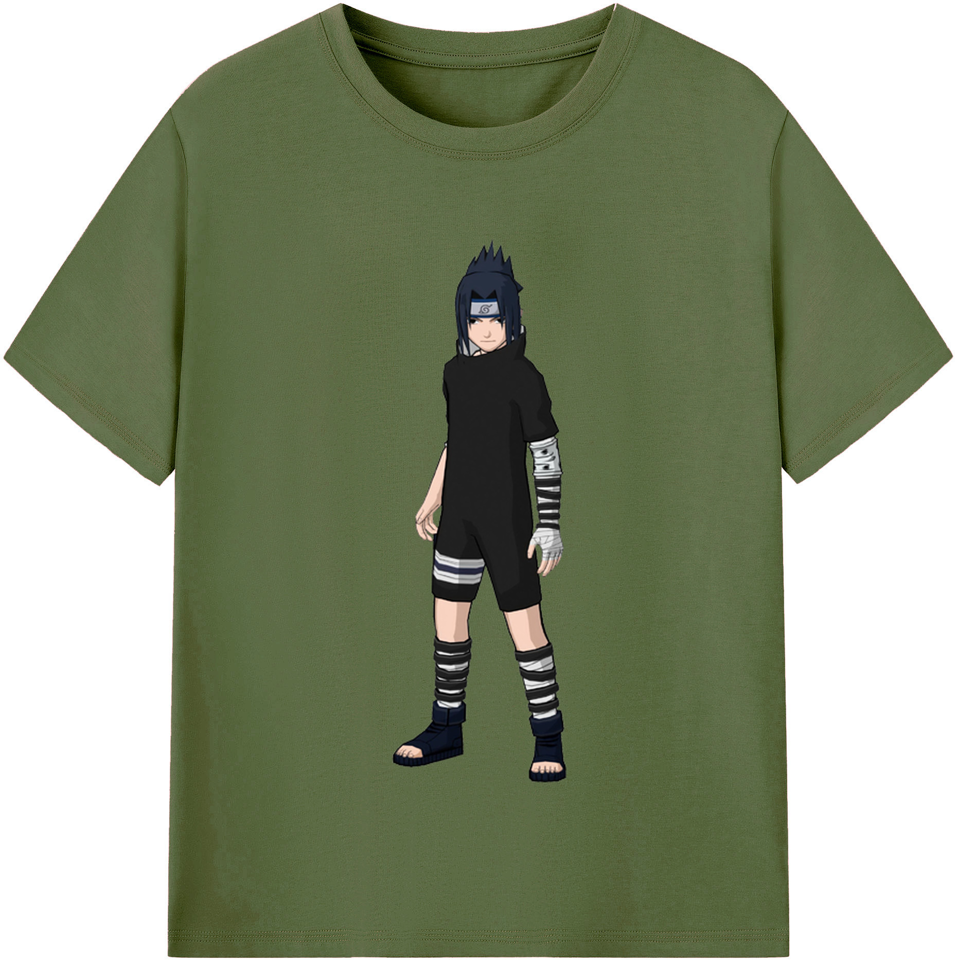 （画像用） NARUTO -ナルト- うちは サスケ Uchiha Sasuke 綿100％半袖Tシャツ（フロントプリント）